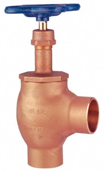 NIBCO - 1/4" Pipe, Class 125, Soldered Bronze Renewable Angle Gate Valve - 200 WOG, 125 WSP, Screw-In Bonnet - Benchmark Tooling