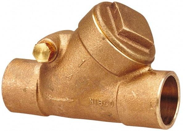 NIBCO - 1-1/2" Bronze Check Valve - Y-Pattern, Soldered x Soldered, 200 WOG - Benchmark Tooling