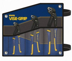 Irwin - 3 Piece GrooveLock Plier Set - Comes in Tool Roll - Benchmark Tooling