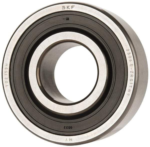 SKF - 30mm Bore Diam, 72mm OD, Double Seal Self Aligning Radial Ball Bearing - 27mm Wide, 2 Rows, Round Bore, 1,980 Lb Static Capacity, 7,010 Lb Dynamic Capacity - Benchmark Tooling