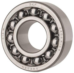 SKF - 30mm Bore Diam, 72mm OD, Open Self Aligning Radial Ball Bearing - 27mm Wide, 2 Rows, Round Bore, 1,980 Lb Static Capacity, 7,010 Lb Dynamic Capacity - Benchmark Tooling