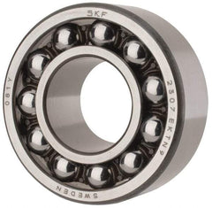 SKF - 35mm Bore Diam, 80mm OD, Open Self Aligning Radial Ball Bearing - 31mm Wide, 2 Rows, Round Bore, 2,520 Lb Static Capacity, 8,930 Lb Dynamic Capacity - Benchmark Tooling