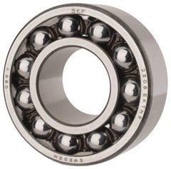 SKF - 40mm Bore Diam, 90mm OD, Open Self Aligning Radial Ball Bearing - 33mm Wide, 2 Rows, Round Bore, 3,600 Lb Static Capacity, 12,100 Lb Dynamic Capacity - Benchmark Tooling