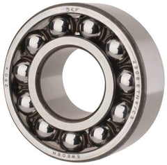 SKF - 40mm Bore Diam, 90mm OD, Open Self Aligning Radial Ball Bearing - 33mm Wide, 2 Rows, Round Bore, 3,600 Lb Static Capacity, 12,100 Lb Dynamic Capacity - Benchmark Tooling