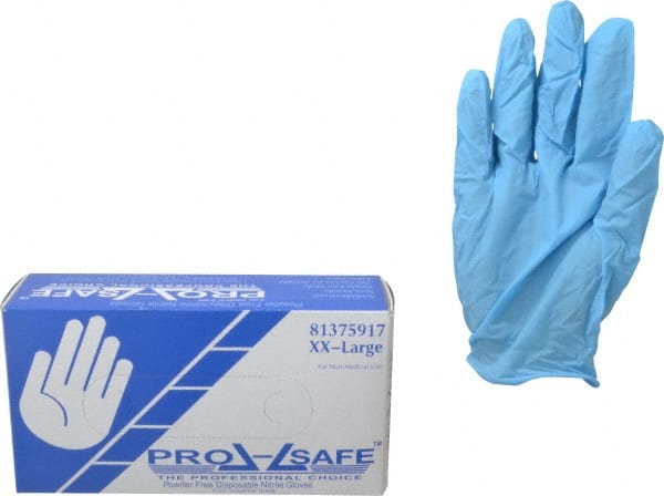 PRO-SAFE - Size 2XL, 5 mil, Industrial Grade, Powder Free Nitrile Disposable Gloves - Exact Industrial Supply