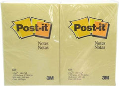 3M - 100 Sheet, 4 x 6", Note Pad/Writing Pad/Notebook - Yellow - Benchmark Tooling