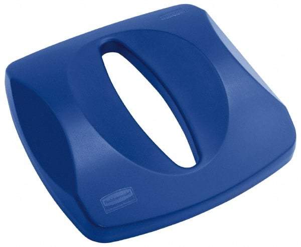 Rubbermaid - Square Lid for Use with 23 Gal Square Recycle Containers - Blue, Plastic, For 3569 - Benchmark Tooling