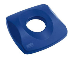 Rubbermaid - Square Lid for Use with 23 Gal Square Recycle Containers - Blue, Plastic, For 3569 - Benchmark Tooling