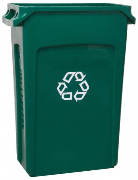 Rubbermaid - 23 Gal Green Rectangle Recycling Container - 30" High x 22" Long x 11" Wide - Benchmark Tooling