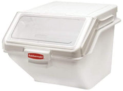 Rubbermaid - Rectangular, White Polyethylene Food Bin - 23-1/2" High x 16.9" Wide x 19.2" Long - Benchmark Tooling