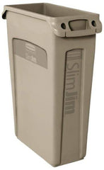 Rubbermaid - 23 Gal Beige Rectangle Trash Can - Polyethylene, 30" High x 22" Long x 11" Wide - Benchmark Tooling