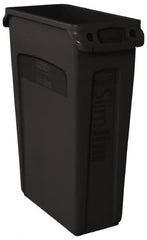 Rubbermaid - 23 Gal Black Rectangle Trash Can - Polyethylene, 30" High x 22" Long x 11" Wide - Benchmark Tooling