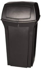 Rubbermaid - 35 Gal Black Square Trash Can - Polyethylene, 41" High x 21-1/2" Long x 21-1/2" Wide - Benchmark Tooling