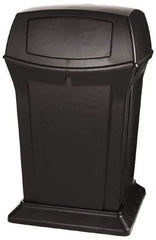 Rubbermaid - 45 Gal Black Square Trash Can - Polyethylene, 41-1/2" High x 24-7/8" Long x 24-7/8" Wide - Benchmark Tooling