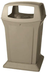 Rubbermaid - 45 Gal Beige Square Trash Can - Polyethylene, 41-1/2" High x 24-7/8" Long x 24-7/8" Wide - Benchmark Tooling