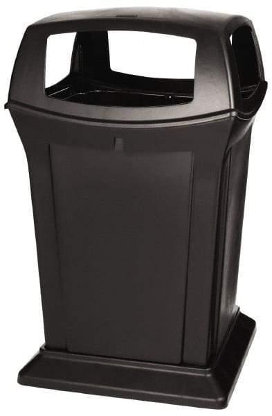 Rubbermaid - 45 Gal Black Square Trash Can - Polyethylene, 41-1/2" High x 24-7/8" Long x 24-7/8" Wide - Benchmark Tooling