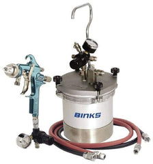 Binks - High Volume/Low Pressure Paint Spray Gun - 2 Qt Capacity, 10 Max psi, 12 Max CFM, For High Solids, Industrial Automotive, Waterborne - Benchmark Tooling