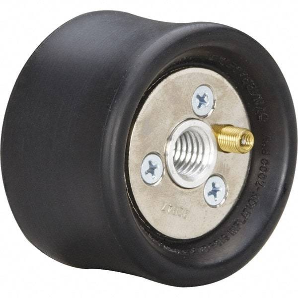 Dynabrade - 5" Wheel OD, 3-1/2" Wheel Width, 3,500 RPM, Composite, Pneumatic Wheel with Hub - 15-1/2" Long x 3-1/2" Wide, 5/8" Wheel Arbor Hole - Benchmark Tooling