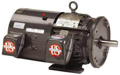 US Motors - 5 hp, TEFC Enclosure, No Thermal Protection, 3,520 RPM, 230/460 Volt, 60 Hz, Three Phase Premium Efficient Motor - Size 184 Frame, Rigid Mount, 1 Speed, Ball Bearings, 12.2/6.1 Full Load Amps, F Class Insulation, Reversible - Benchmark Tooling