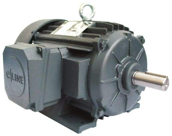 US Motors - 20 hp, TEFC Enclosure, No Thermal Protection, 3,540 RPM, 575 Volt, 60 Hz, Three Phase Energy Efficient Motor - Size 256 Frame, Rigid Mount, 1 Speed, Ball Bearings, 19.1 Full Load Amps, F Class Insulation, CCW Lead End - Benchmark Tooling