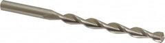 Interstate - 1/4" 135° High Speed Steel Jobber Drill - Bright Finish, Right Hand Cut, Parabolic Flute, Straight Shank, 4" OAL, Split Point - Benchmark Tooling