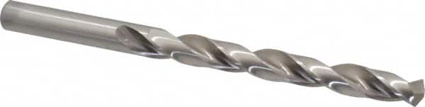 Interstate - 11/32" 135° High Speed Steel Jobber Drill - Bright Finish, Right Hand Cut, Parabolic Flute, Straight Shank, 4-3/4" OAL, Split Point - Benchmark Tooling