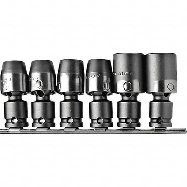 Apex - Socket Adapter & Universal Sets Type: Universal Set Universal Size (Inch): 7/16'', 1/2'', 9/16'', 5/8'', 11/16'', 3/4'' - Benchmark Tooling