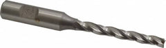 Made in USA - 0.5° Taper Angle per Side, 1/4" Small End Diam, 2-1/4" LOC, High Speed Steel 3 Flute Tapered Square End Mill - 4-1/4" OAL, 1/2" Shank Diam, Spiral Flute - Benchmark Tooling