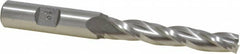 Made in USA - 0.5° Taper Angle per Side, 3/8" Small End Diam, 2-1/4" LOC, High Speed Steel 3 Flute Tapered Square End Mill - 4-1/4" OAL, 1/2" Shank Diam, Spiral Flute - Benchmark Tooling