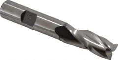 Made in USA - 0.5° Taper Angle per Side, 1/2" Small End Diam, 1-1/4" LOC, High Speed Steel 3 Flute Tapered Square End Mill - 3-1/4" OAL, 1/2" Shank Diam, Spiral Flute - Benchmark Tooling