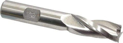 Made in USA - 1° Taper Angle per Side, 1/2" Small End Diam, 1-1/4" LOC, High Speed Steel 3 Flute Tapered Square End Mill - 3-1/4" OAL, 1/2" Shank Diam, Spiral Flute - Benchmark Tooling