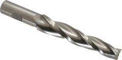 Made in USA - 2° Taper Angle per Side, 5/8" Small End Diam, 4-1/4" LOC, High Speed Steel 3 Flute Tapered Square End Mill - 6-1/2" OAL, 3/4" Shank Diam, Spiral Flute - Benchmark Tooling
