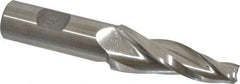 Made in USA - 7° Taper Angle per Side, 3/8" Small End Diam, 2-1/4" LOC, High Speed Steel 3 Flute Tapered Square End Mill - 4-1/2" OAL, 3/4" Shank Diam, Spiral Flute - Benchmark Tooling