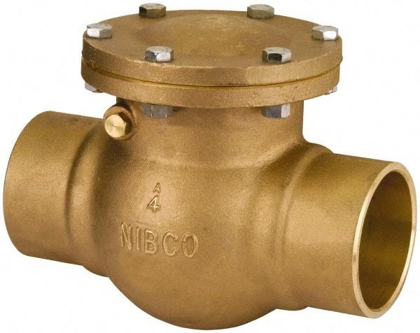 NIBCO - 1-1/4" Bronze Check Valve - Bolted Bonnet, Soldered x Soldered, 300 WOG - Benchmark Tooling