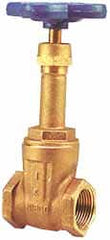 NIBCO - 1-1/2" Pipe, Class 125, Threaded Bronze Solid Wedge Rising Stem Gate Valve - 200 WOG, 125 WSP, Screw-In Bonnet - Benchmark Tooling