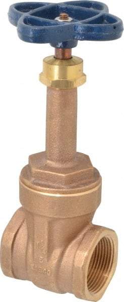 NIBCO - 1-1/4" Pipe, Class 125, Threaded Bronze Solid Wedge Rising Stem Gate Valve - 200 WOG, 125 WSP, Screw-In Bonnet - Benchmark Tooling