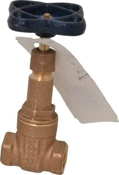 NIBCO - 1/4" Pipe, Class 125, Threaded Bronze Solid Wedge Rising Stem Gate Valve - 200 WOG, 125 WSP, Screw-In Bonnet - Benchmark Tooling
