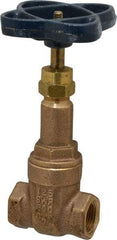 NIBCO - 3/8" Pipe, Class 125, Threaded Bronze Solid Wedge Rising Stem Gate Valve - 200 WOG, 125 WSP, Screw-In Bonnet - Benchmark Tooling