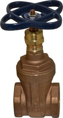 NIBCO - 1-1/2" Pipe, Class 125, Threaded Bronze Solid Wedge Stem Gate Valve - 200 WOG, 125 WSP, Screw-In Bonnet - Benchmark Tooling