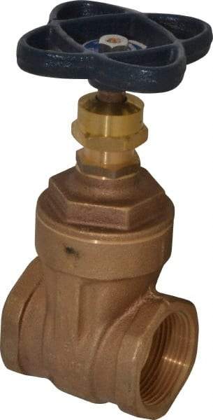 NIBCO - 1-1/4" Pipe, Class 125, Threaded Bronze Solid Wedge Stem Gate Valve - 200 WOG, 125 WSP, Screw-In Bonnet - Benchmark Tooling