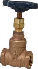 NIBCO - 1/2" Pipe, Class 125, Threaded Bronze Solid Wedge Stem Gate Valve - 200 WOG, 125 WSP, Screw-In Bonnet - Benchmark Tooling