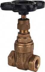 NIBCO - 1/4" Pipe, Class 125, Threaded Bronze Solid Wedge Stem Gate Valve - 200 WOG, 125 WSP, Screw-In Bonnet - Benchmark Tooling