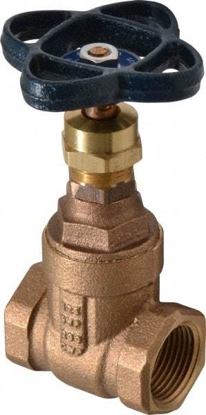 NIBCO - 3/4" Pipe, Class 125, Threaded Bronze Solid Wedge Stem Gate Valve - 200 WOG, 125 WSP, Screw-In Bonnet - Benchmark Tooling