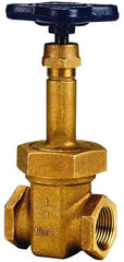 NIBCO - 1-1/4" Pipe, Class 125, Threaded Bronze Solid Wedge Rising Stem Gate Valve - 200 WOG, 125 WSP, Union Bonnet - Benchmark Tooling