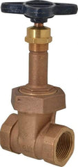 NIBCO - 1" Pipe, Class 125, Threaded Bronze Solid Wedge Rising Stem Gate Valve - 200 WOG, 125 WSP, Union Bonnet - Benchmark Tooling