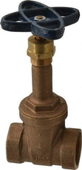 NIBCO - Class 150, Threaded Bronze Solid Wedge Rising Stem Gate Valve - 300 WOG, 150 WSP, Screw-In Bonnet - Benchmark Tooling