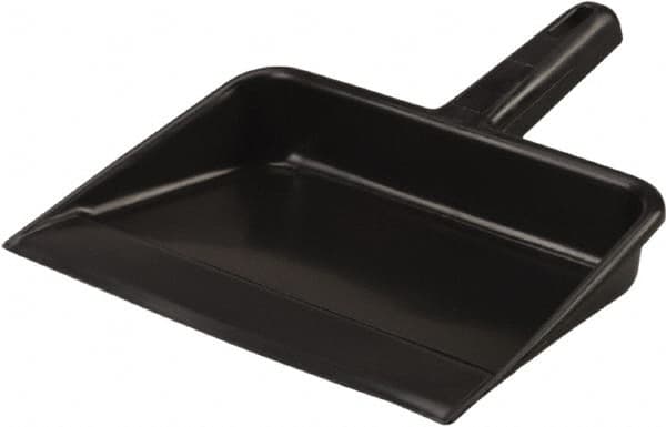 Vikan - 12" Wide Handheld Dustpan - Plastic Body, 5-5/8" Handle, Black - Benchmark Tooling