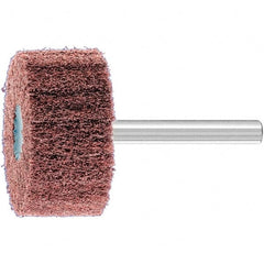 PFERD - 1-1/2" Diam x 3/4" Face Width, Aluminum Oxide Nonwoven Mounted Flap Wheel - 1/4" Shank Mount, 280 Grit, 15,000 Max RPM - Benchmark Tooling
