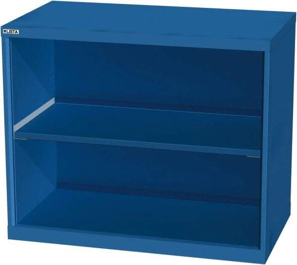 LISTA - 2 Shelf, 33-1/2" High x 40" Wide Bookcase - 22-1/2" Deep, Steel, Blue - Benchmark Tooling