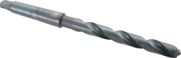 Chicago-Latrobe - 19/32", 2MT 118° Point High Speed Steel Taper Shank Drill Bit - Oxide Finish, 4-7/8" Flute Length, 8-3/4" OAL, Spiral Flute, Series 110 - Benchmark Tooling